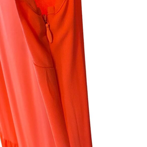 Elizabeth and James Sz S Orange Maxi Ruffle Sleeveless Boho Lightweight Dress - Picture 8 of 10